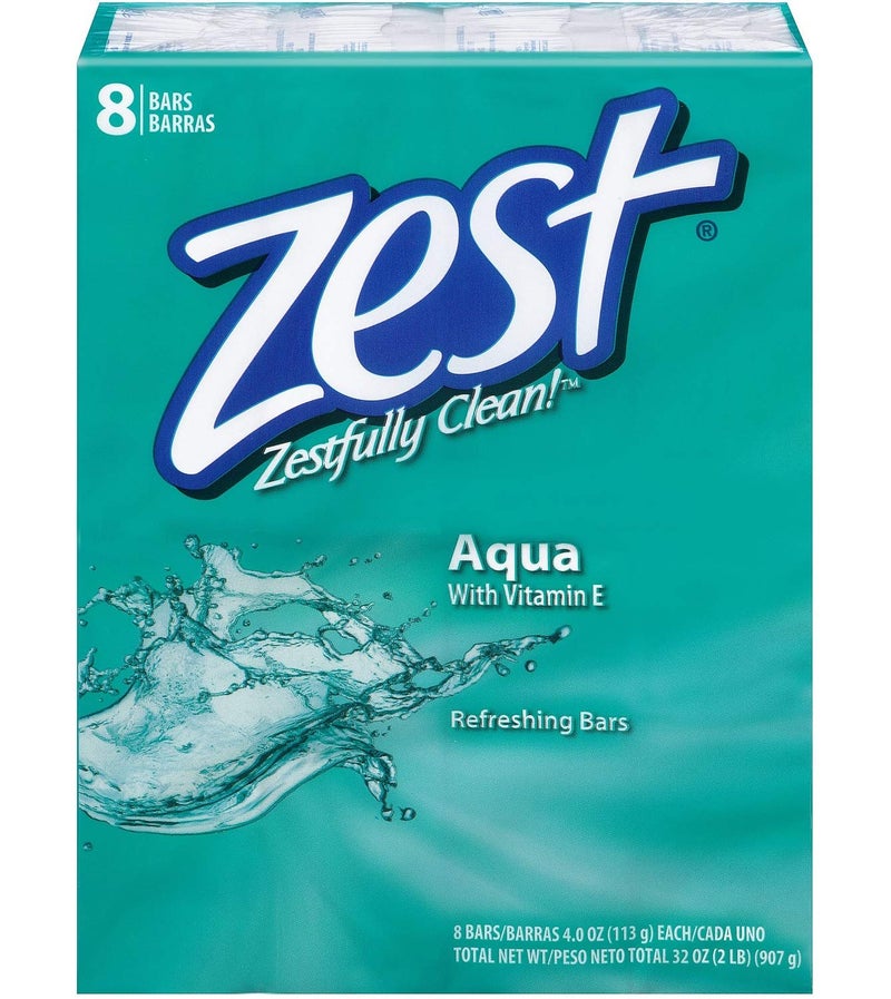 Zest Bath Bars Soap 4oz 8ct Aqua 2-Pack - Image 2